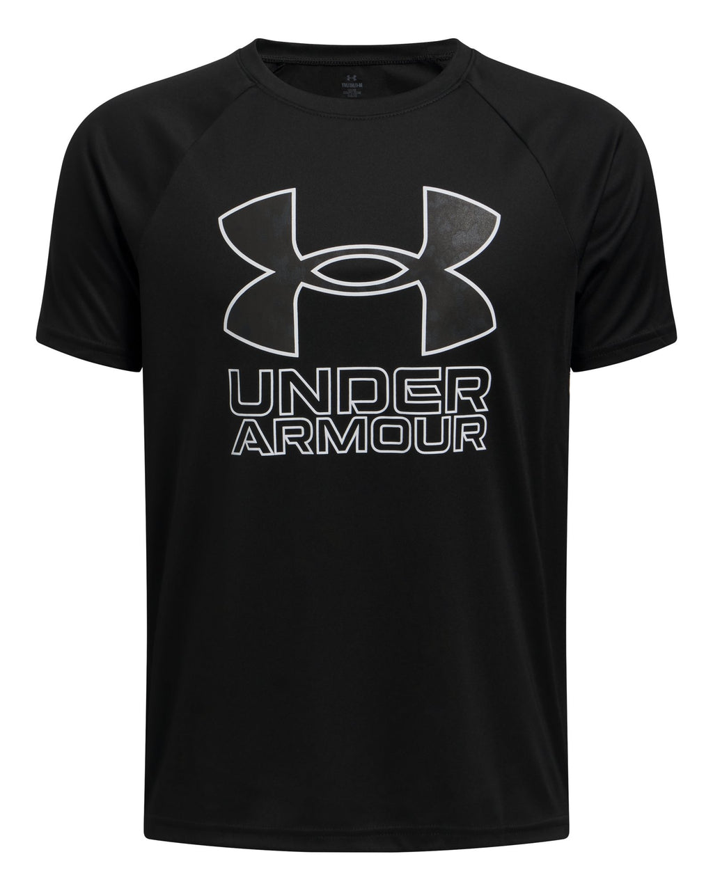 UA Tech™ Hybrid Print Boys' Short Sleeve - Black
