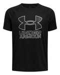 UA Tech™ Hybrid Print Boys' Short Sleeve - Black