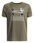 UA Tech™ Hybrid Print Boys' Short Sleeve - Green