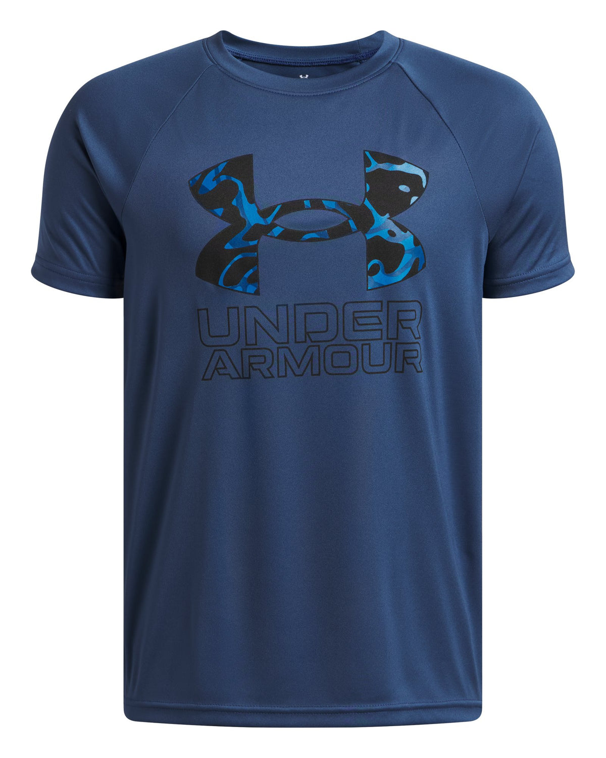UA Tech™ Hybrid Print Boys' Short Sleeve - Blue