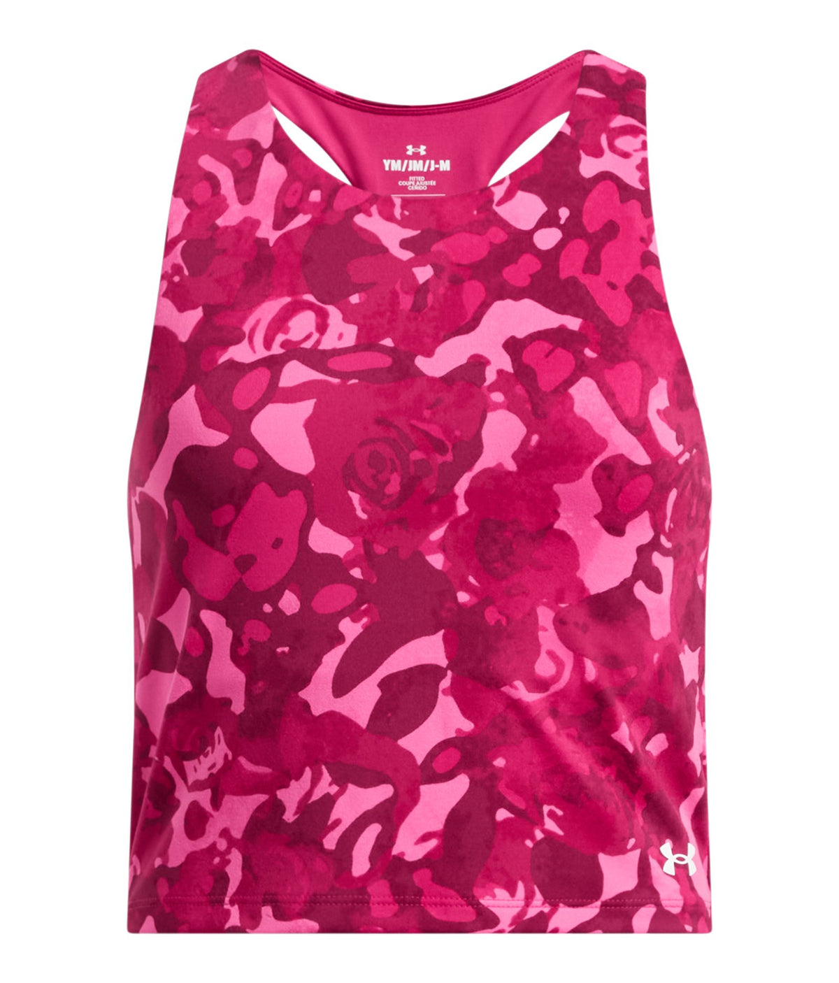 UA Motion Printed Girls' Crop Tank - Pink