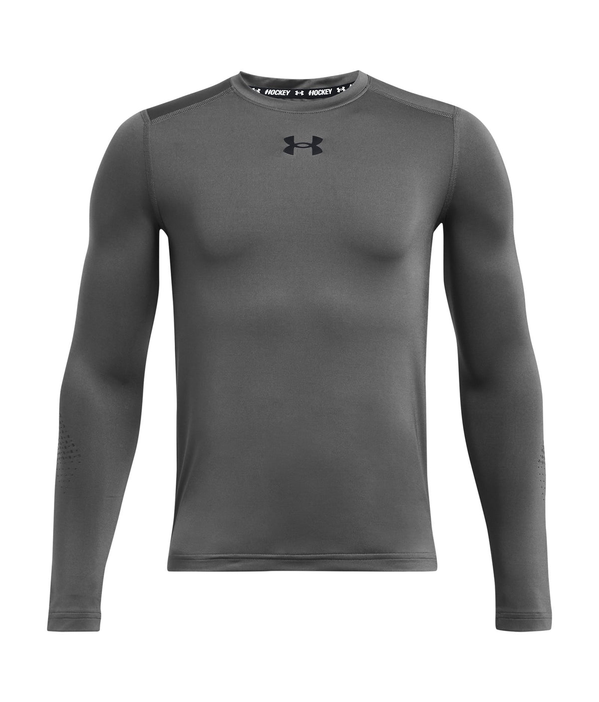 UA Hockey Grippy Boys' Fitted Long Sleeve - Gray
