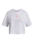 UA Rival Girls' Boxy Crop Short Sleeve - White