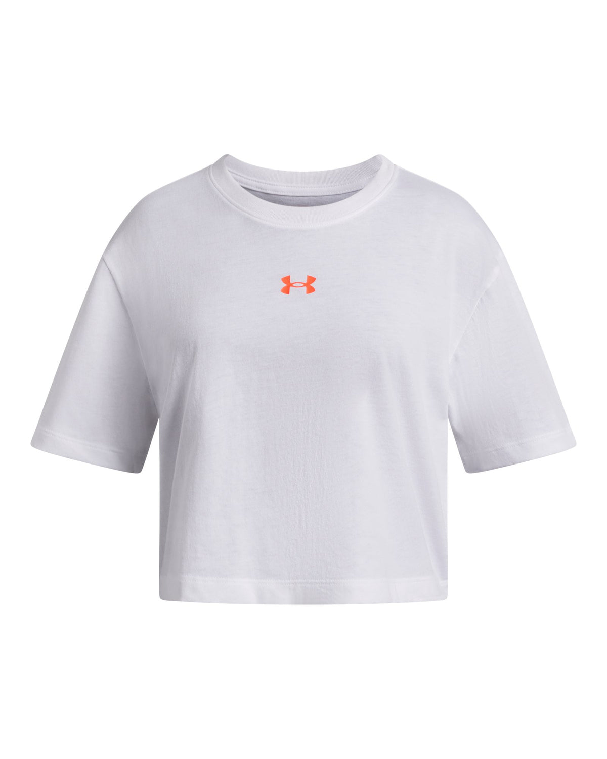 UA Rival Girls' Boxy Crop Short Sleeve - White