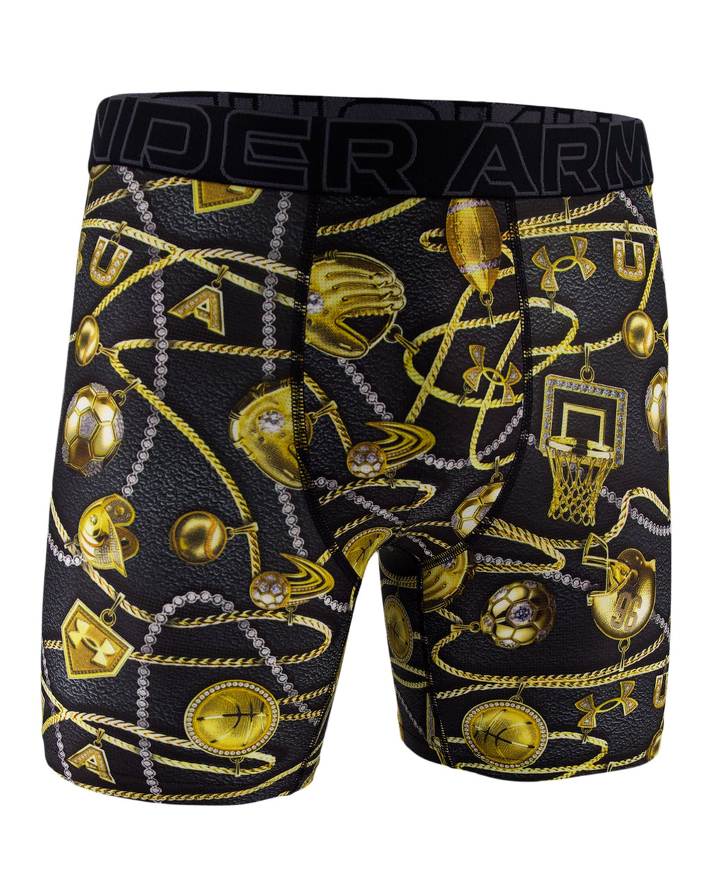 UA Performance Tech Mesh Graphic Men's 6" Boxerjock® - Black