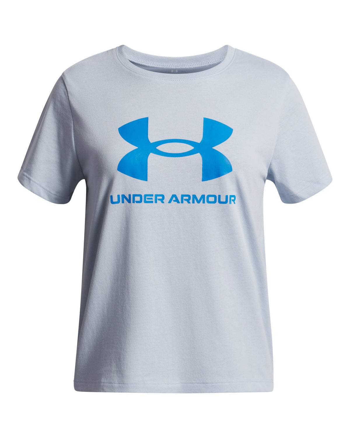 UA Big Logo Girls' Short Sleeve - Blue