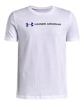 UA Logo Wordmark Boys' Short Sleeve - White