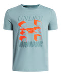 UA Split Big Logo Boys' Short Sleeve - Green