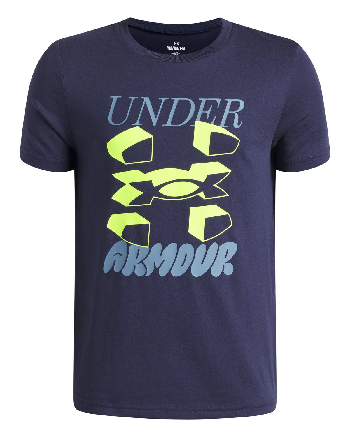 UA Split Big Logo Boys' Short Sleeve - Blue