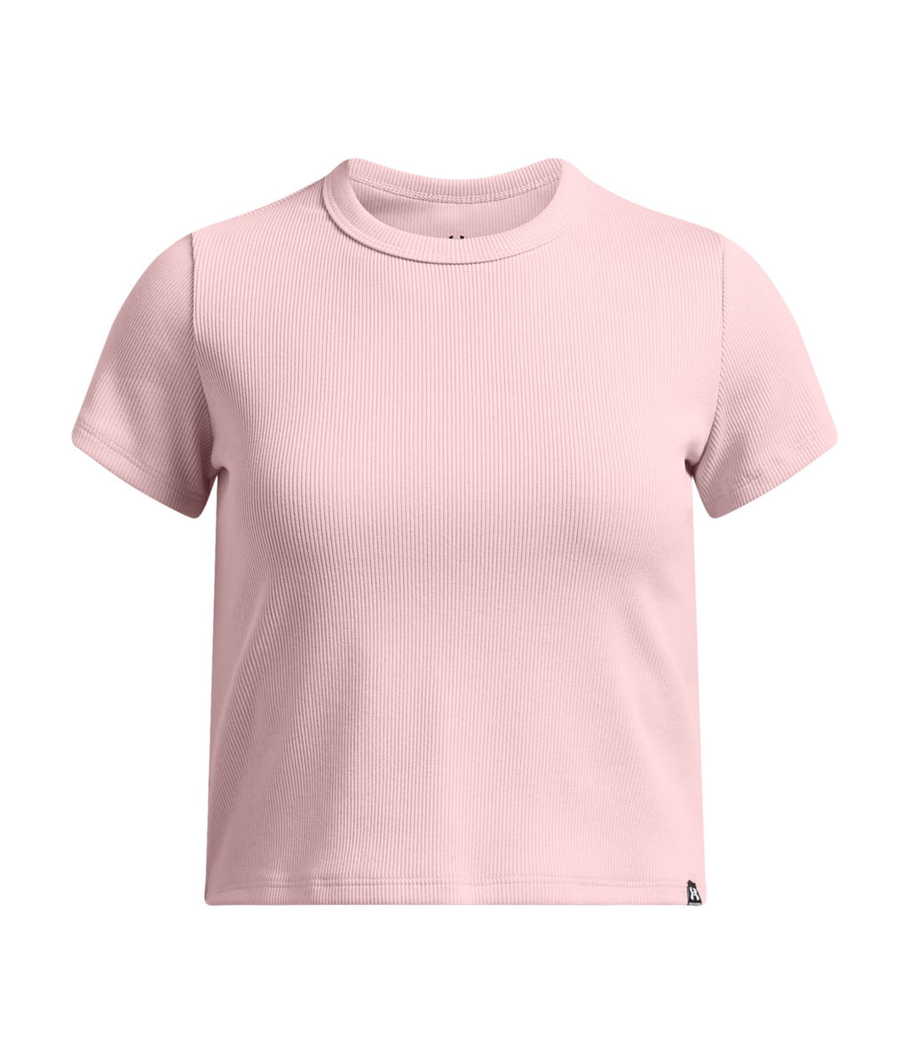 UA Rival Rib Girls' Short Sleeve - Pink