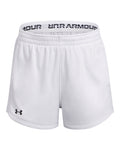 UA Tech™ Mesh Play Up Girls' Shorts - White