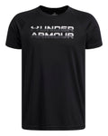 UA Tech™ Split Logo Boys' Short Sleeve - Black