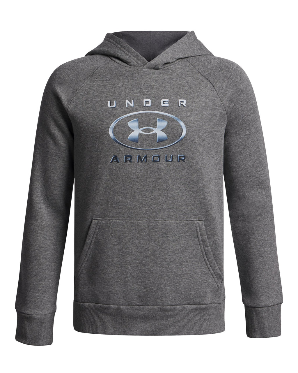 UA Rival Fleece Chrome Logo Boys' Hoodie - Gray