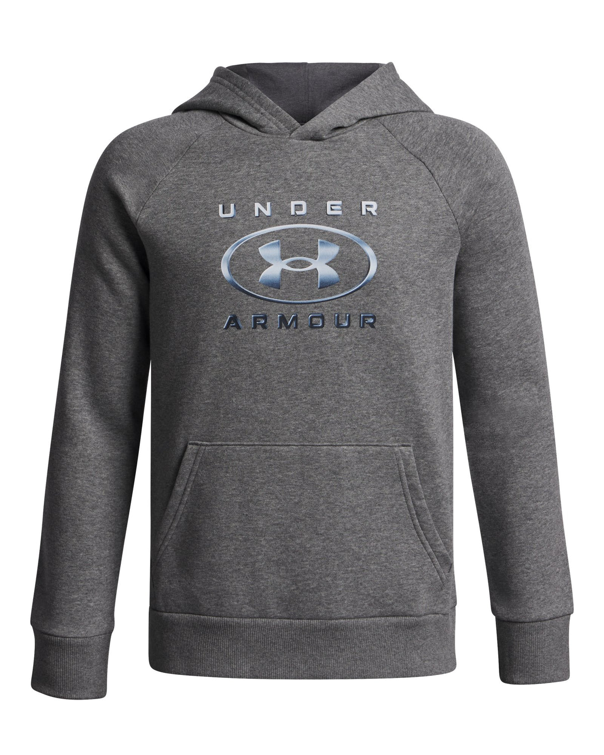 UA Rival Fleece Chrome Logo Boys' Hoodie - Gray