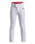 UA Utility Pro Tapered Piped Boys' Pants - White