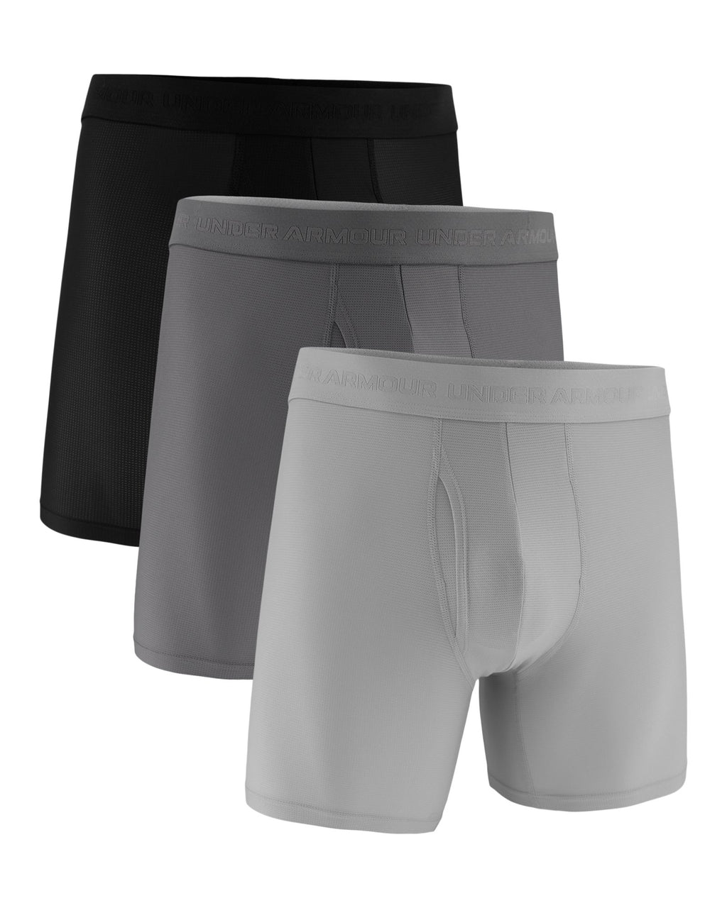 UA Performance Tech Mesh Mod Men's 6" 3-Pack Boxerjock® - Gray