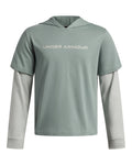 UA Rival Heavyweight CO Wordmark Boys' Hoodie - Green