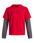 UA Rival Heavyweight CO Wordmark Boys' Hoodie - Red