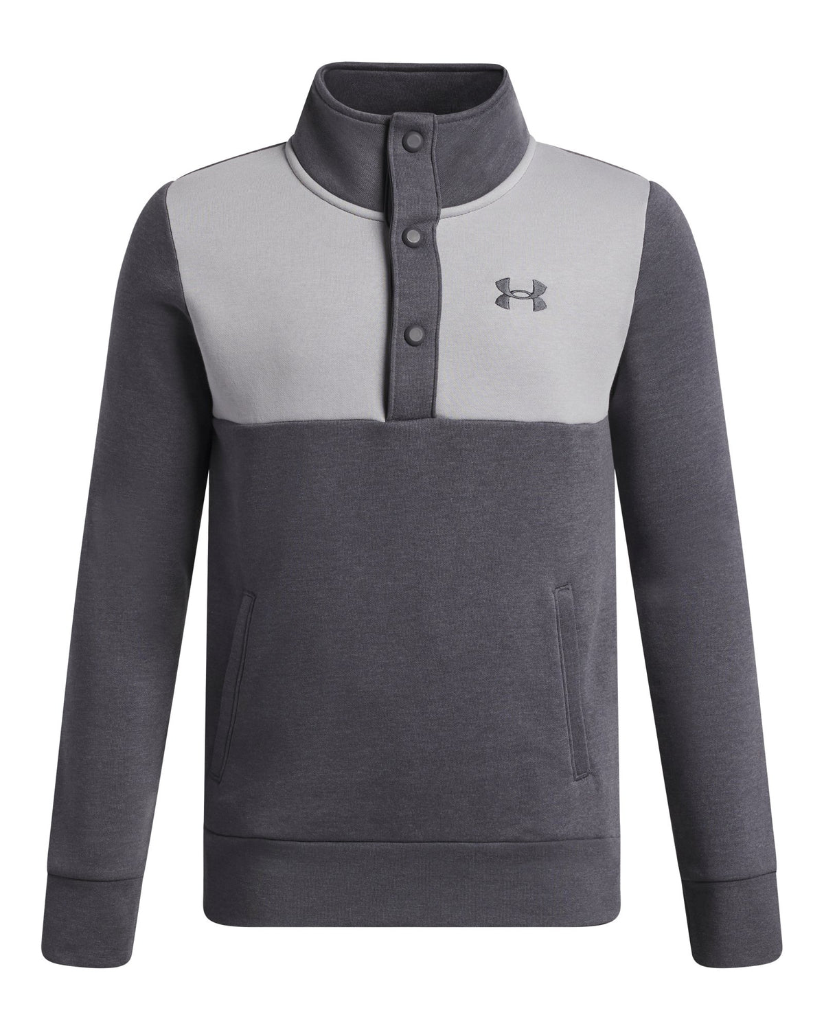 UA Rival Fleece Boys' Snap Top - Gray
