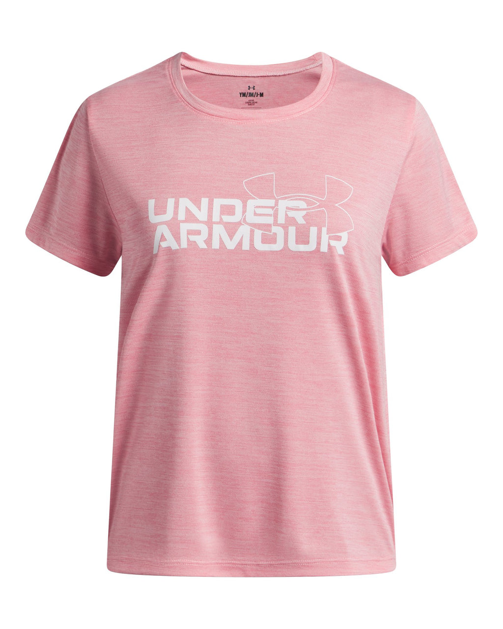 UA Tech™ Twist Wordmark Logo Girls' Short Sleeve - Pink
