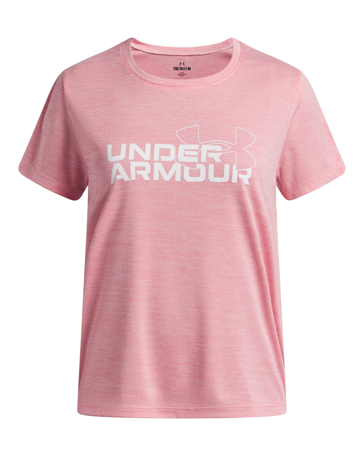 UA Tech™ Twist Wordmark Logo Girls' Short Sleeve - Pink