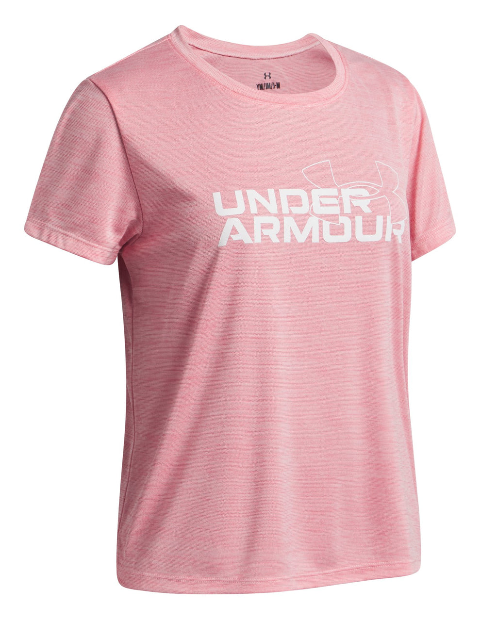 UA Tech™ Twist Wordmark Logo Girls' Short Sleeve - Pink