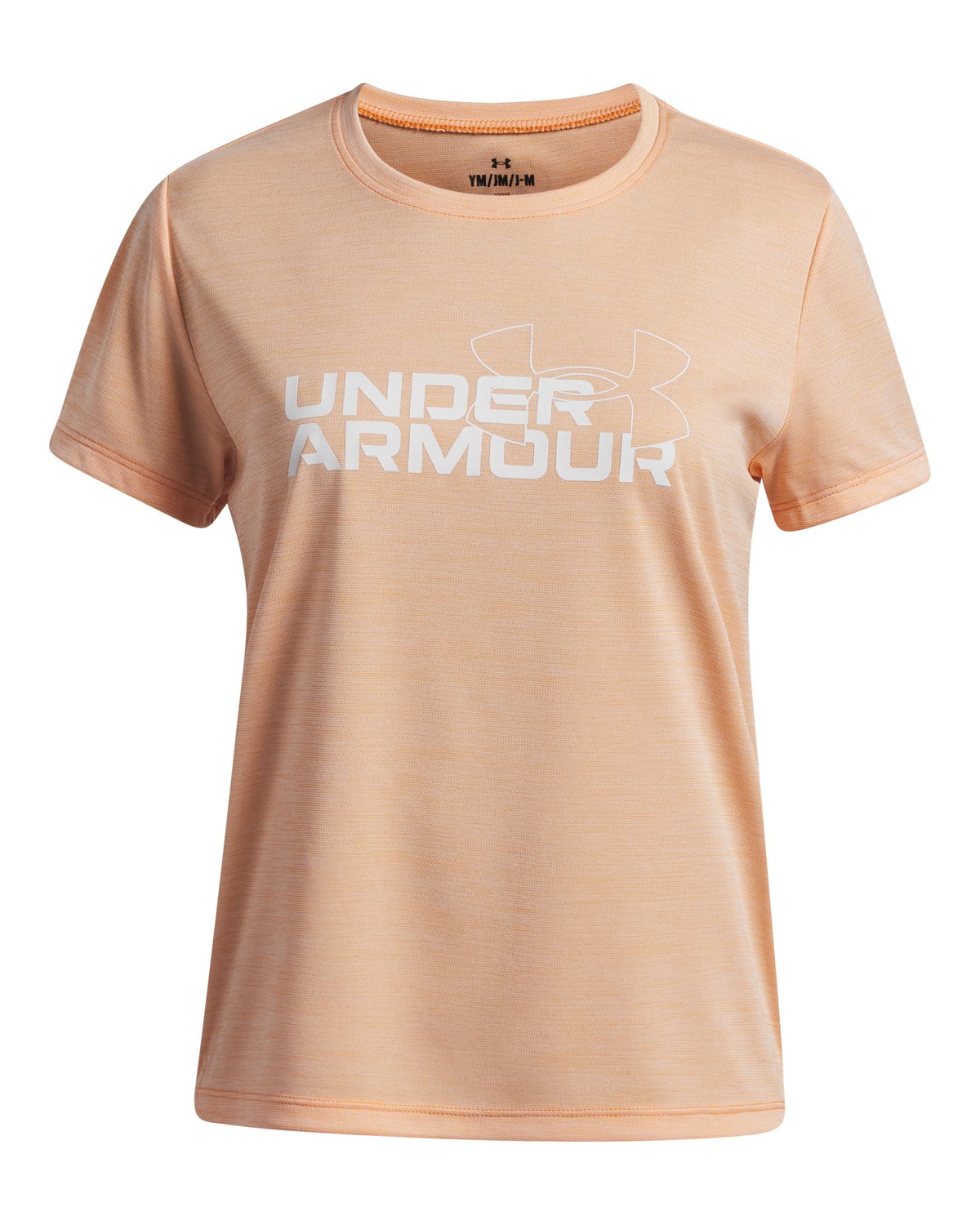 UA Tech™ Twist Wordmark Logo Girls' Short Sleeve - Orange