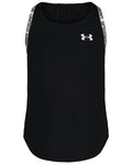 UA Knockout Logo Mesh Panel Little Girls' Tank - Black