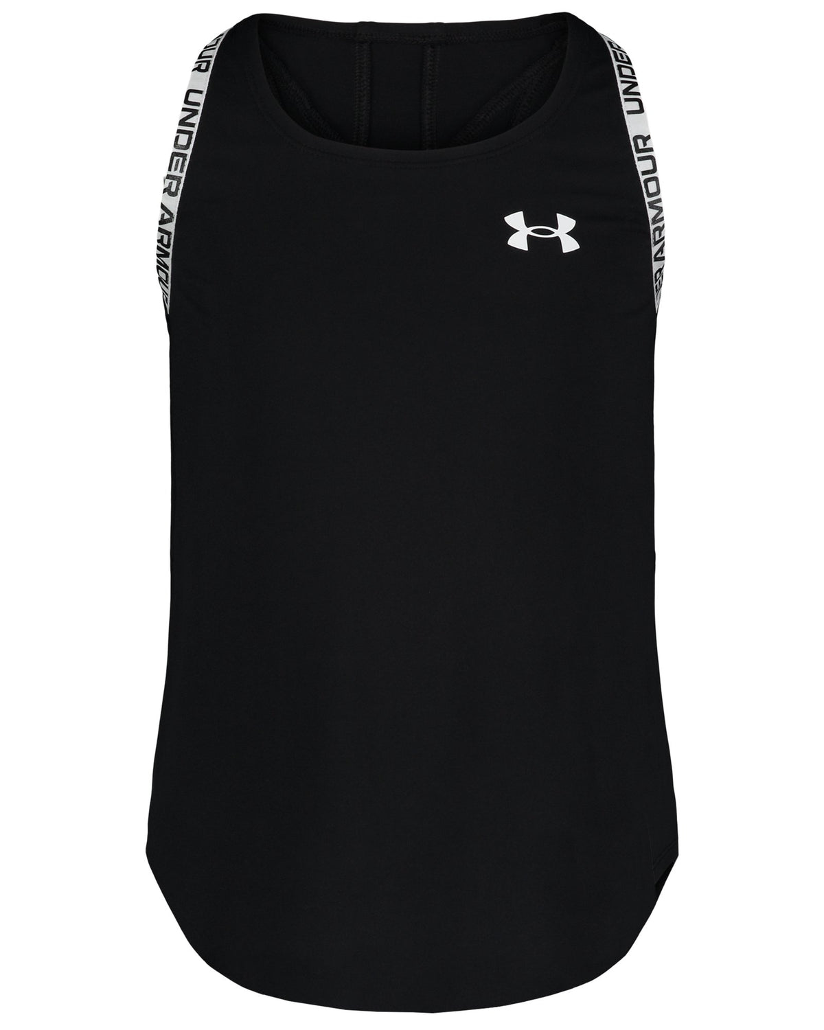 UA Knockout Logo Mesh Panel Little Girls' Tank - Black
