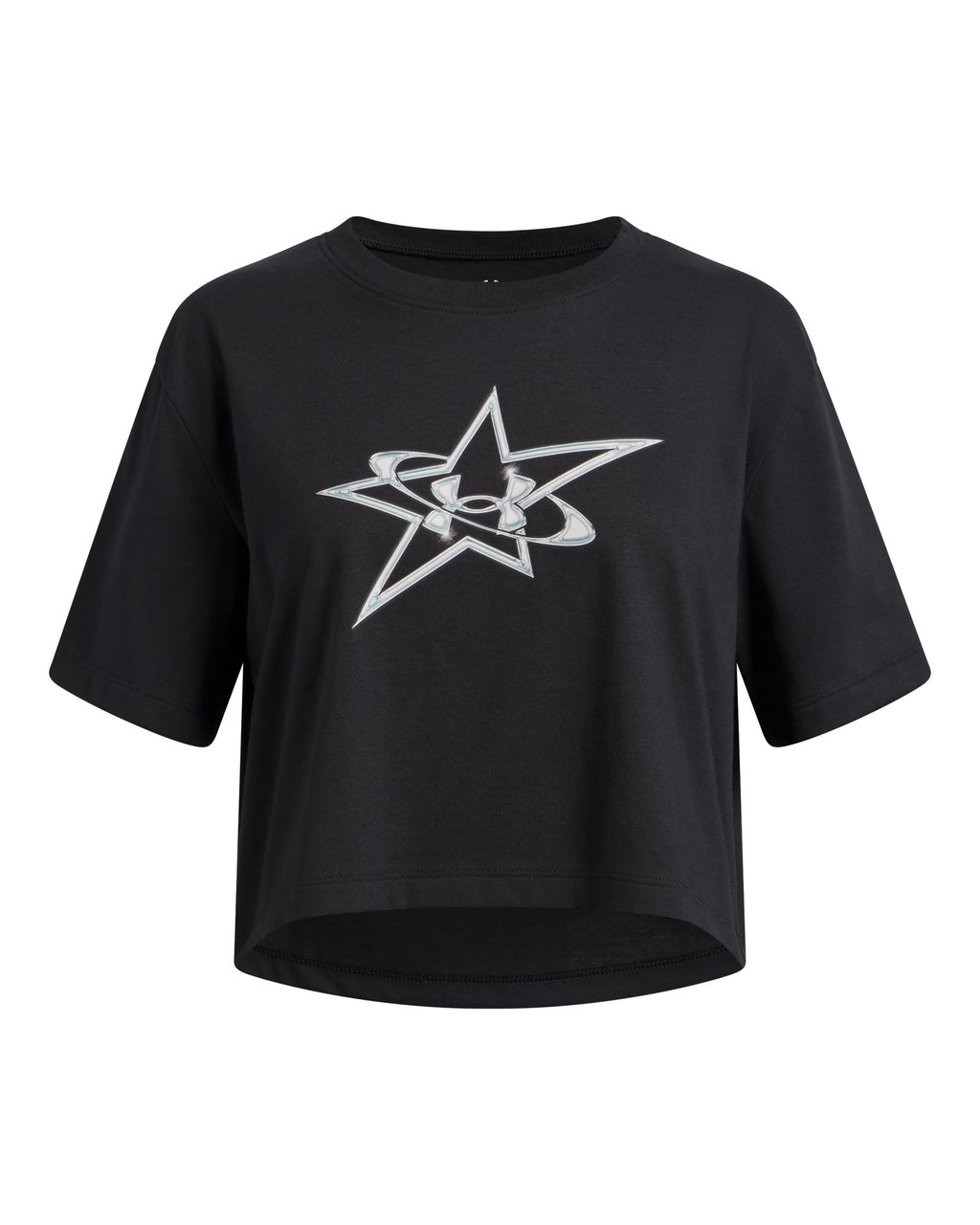 UA Logo Star Girls' Short Sleeve - Black