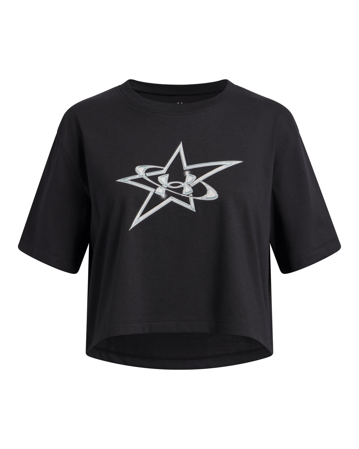 UA Logo Star Girls' Short Sleeve - Black