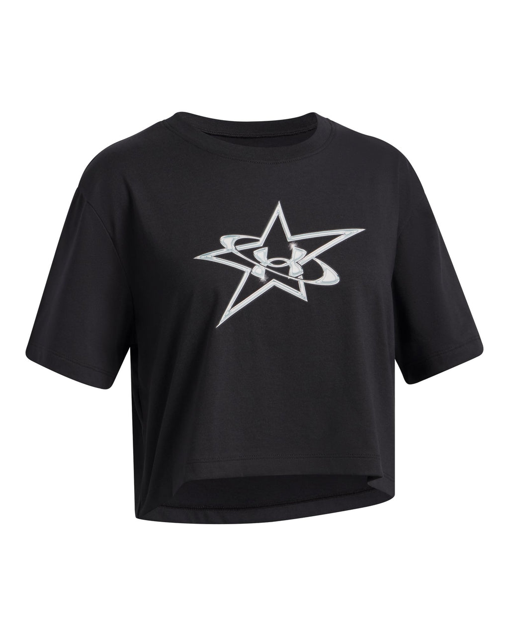 UA Logo Star Girls' Short Sleeve - Black