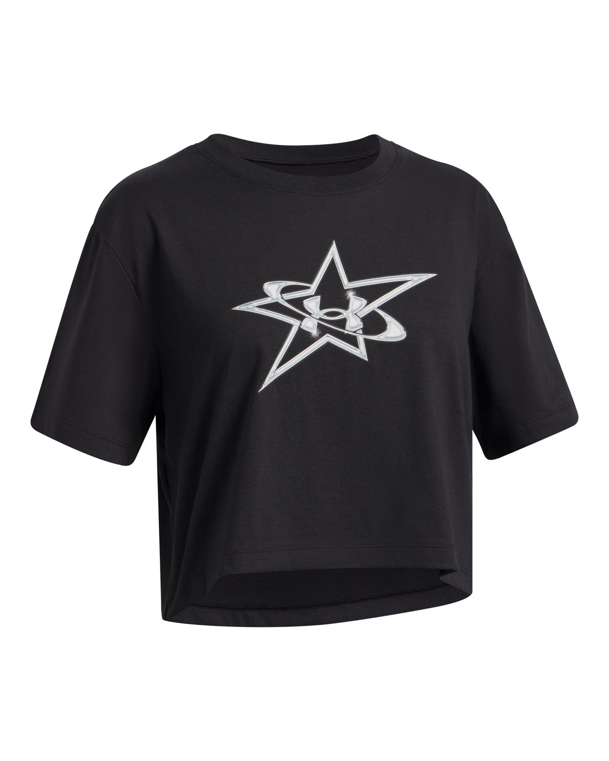 UA Logo Star Girls' Short Sleeve - Black