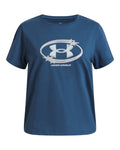 UA Star Logo Lockertag Girls' Short Sleeve - Blue