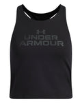 UA Motion Branded Girls' Crop Tank - Black