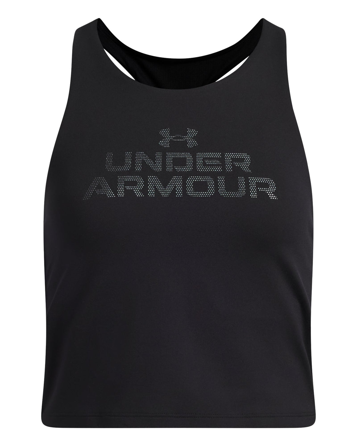 UA Motion Branded Girls' Crop Tank - Black