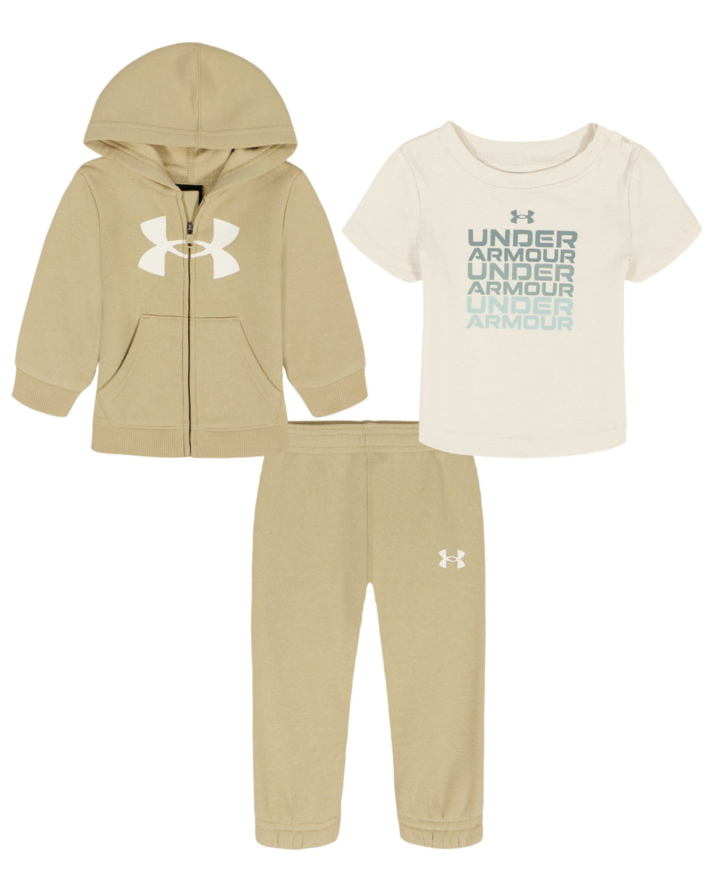 UA Rival Newborn Boys' 3-Piece Hoodie Set - Brown
