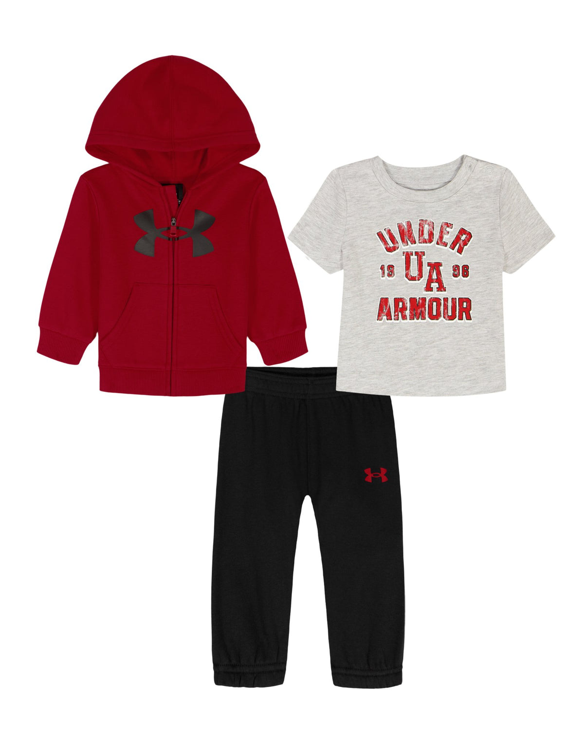 UA Rival Newborn Boys' 3-Piece Hoodie Set - Red