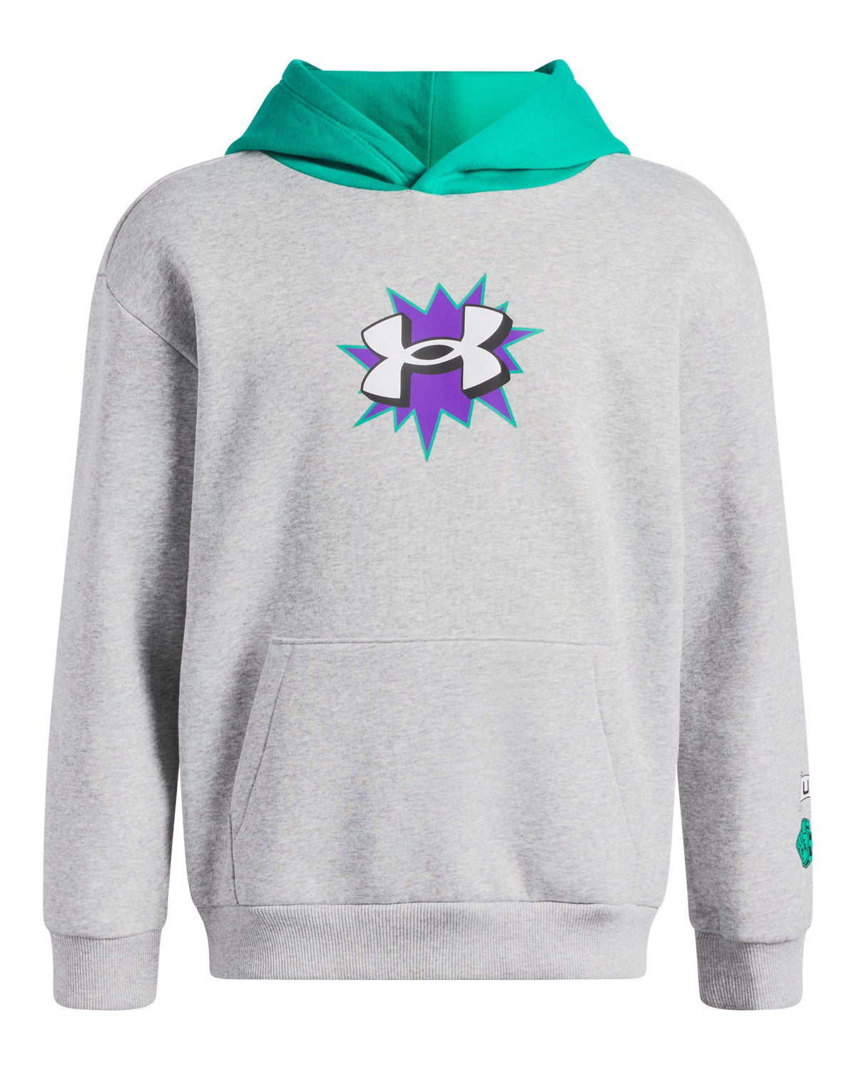 UA Rival Fleece Graphics Boys' Hoodie - Gray