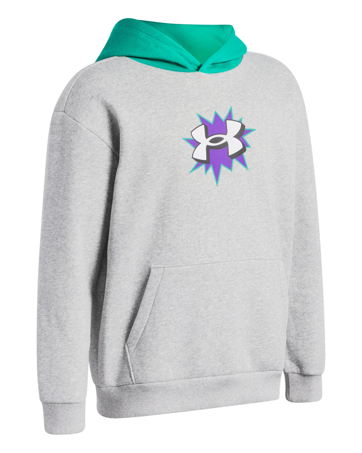 UA Rival Fleece Graphics Boys' Hoodie - Gray