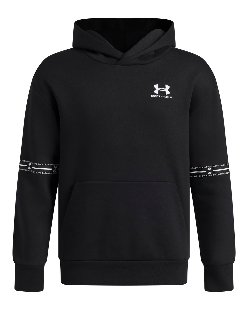 UA Icon Fleece Taped Boys' Hoodie - Black