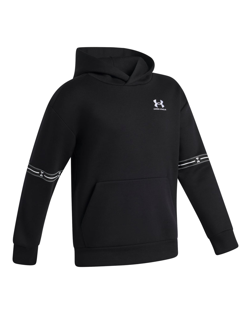 UA Icon Fleece Taped Boys' Hoodie - Black