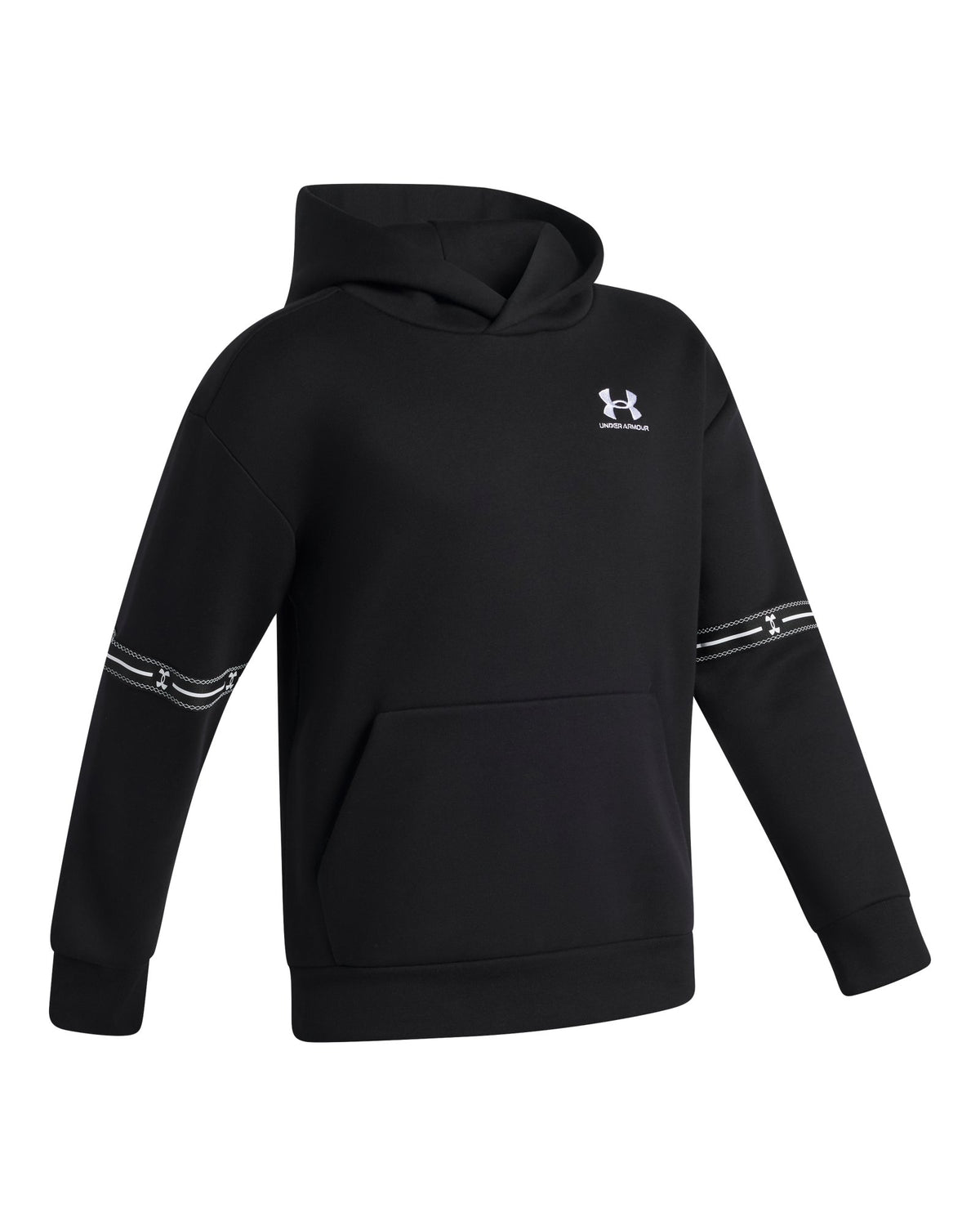 UA Icon Fleece Taped Boys' Hoodie - Black