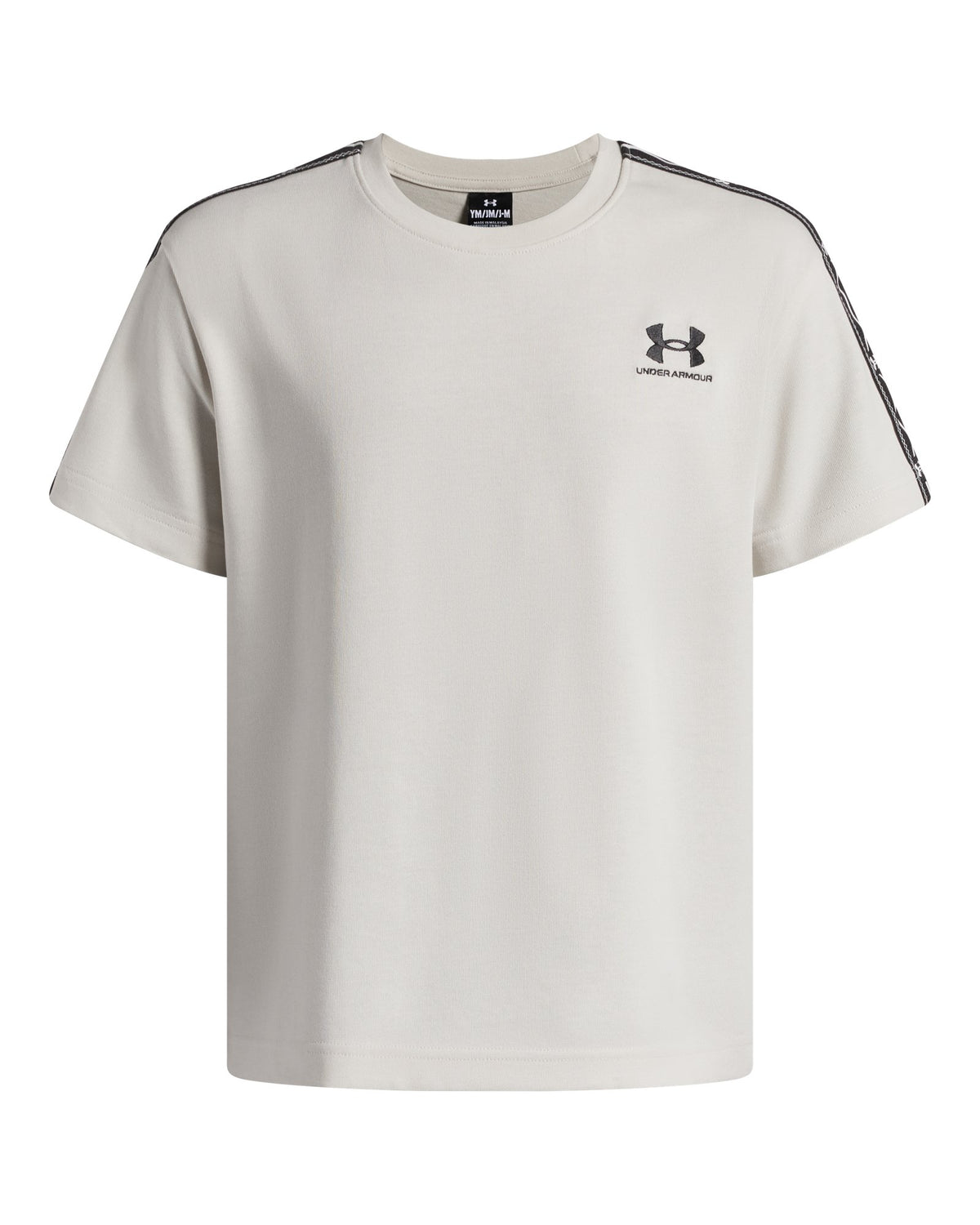 UA Icon Taped Boys' Short Sleeve - White