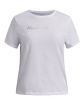 UA Rival Shimmer Girls' Short Sleeve - White