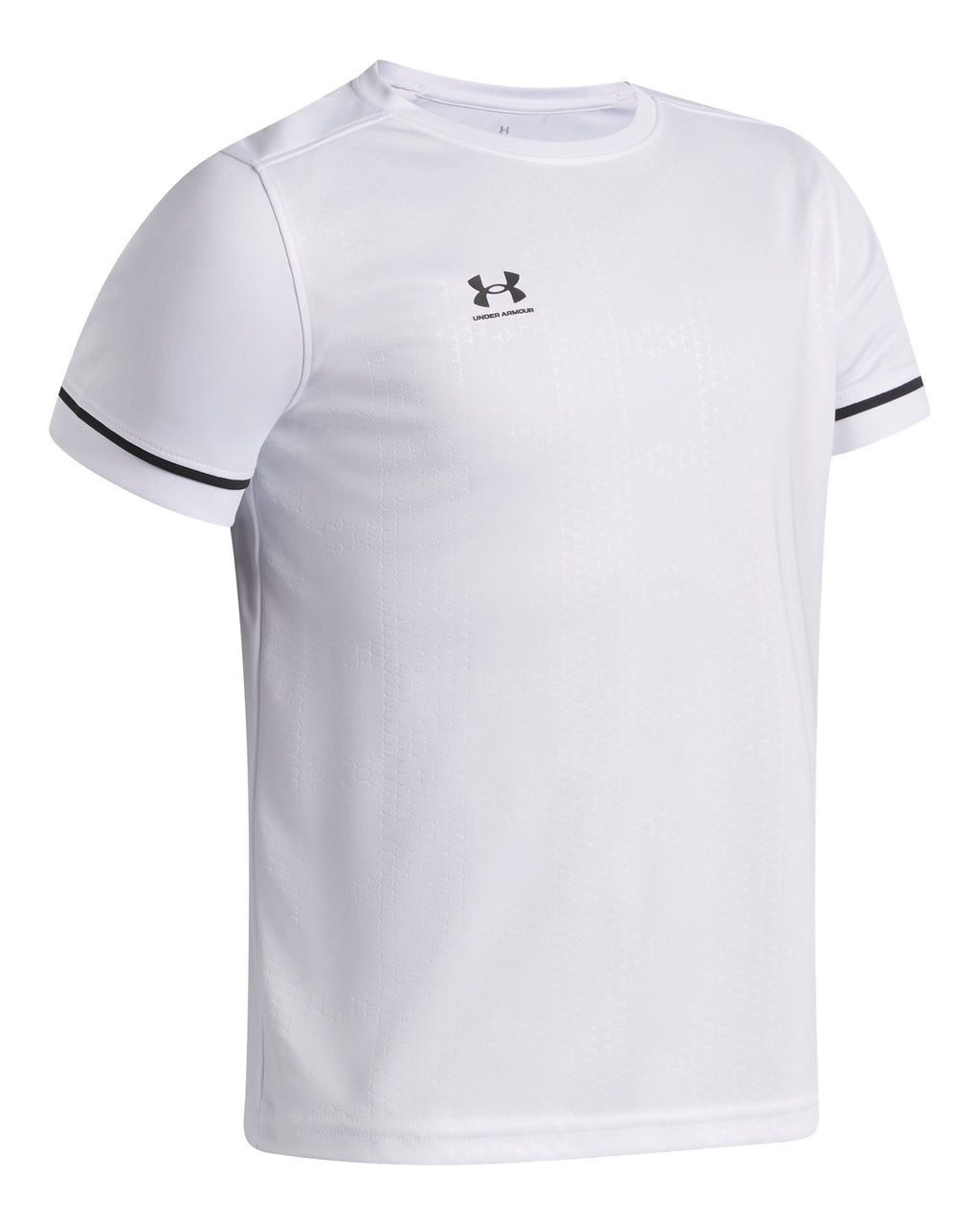 UA Challenger Stripe Boys' Short Sleeve Jersey - White