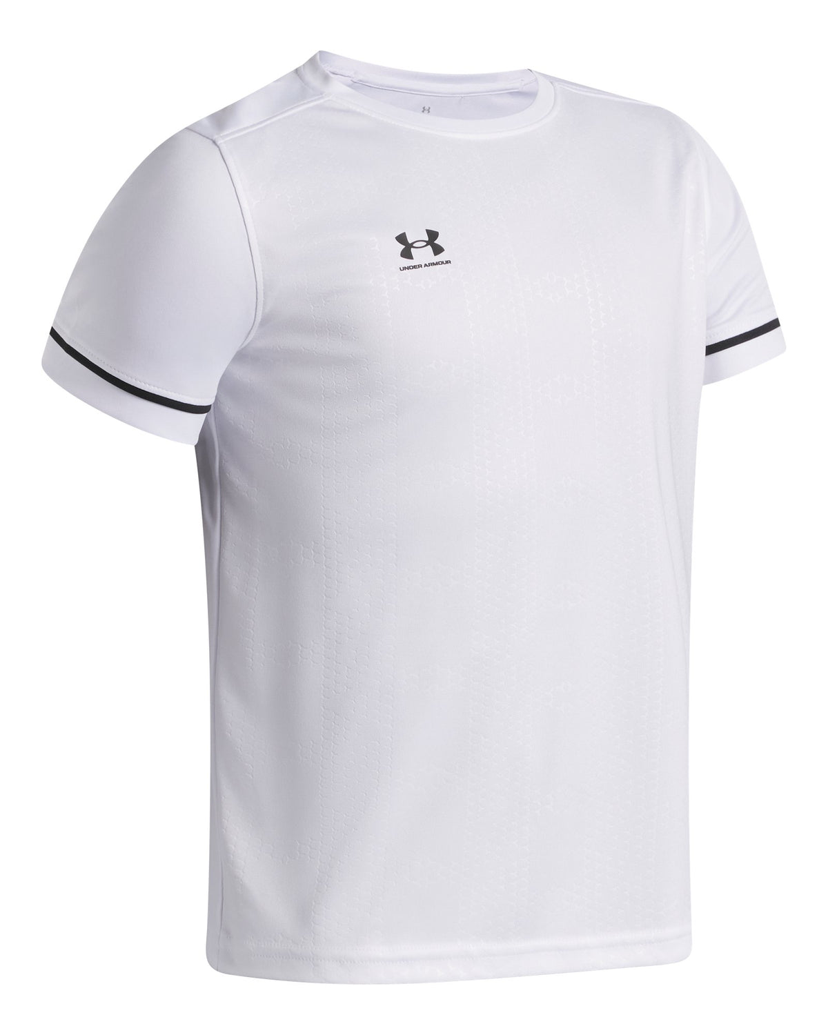 UA Challenger Stripe Boys' Short Sleeve Jersey - White