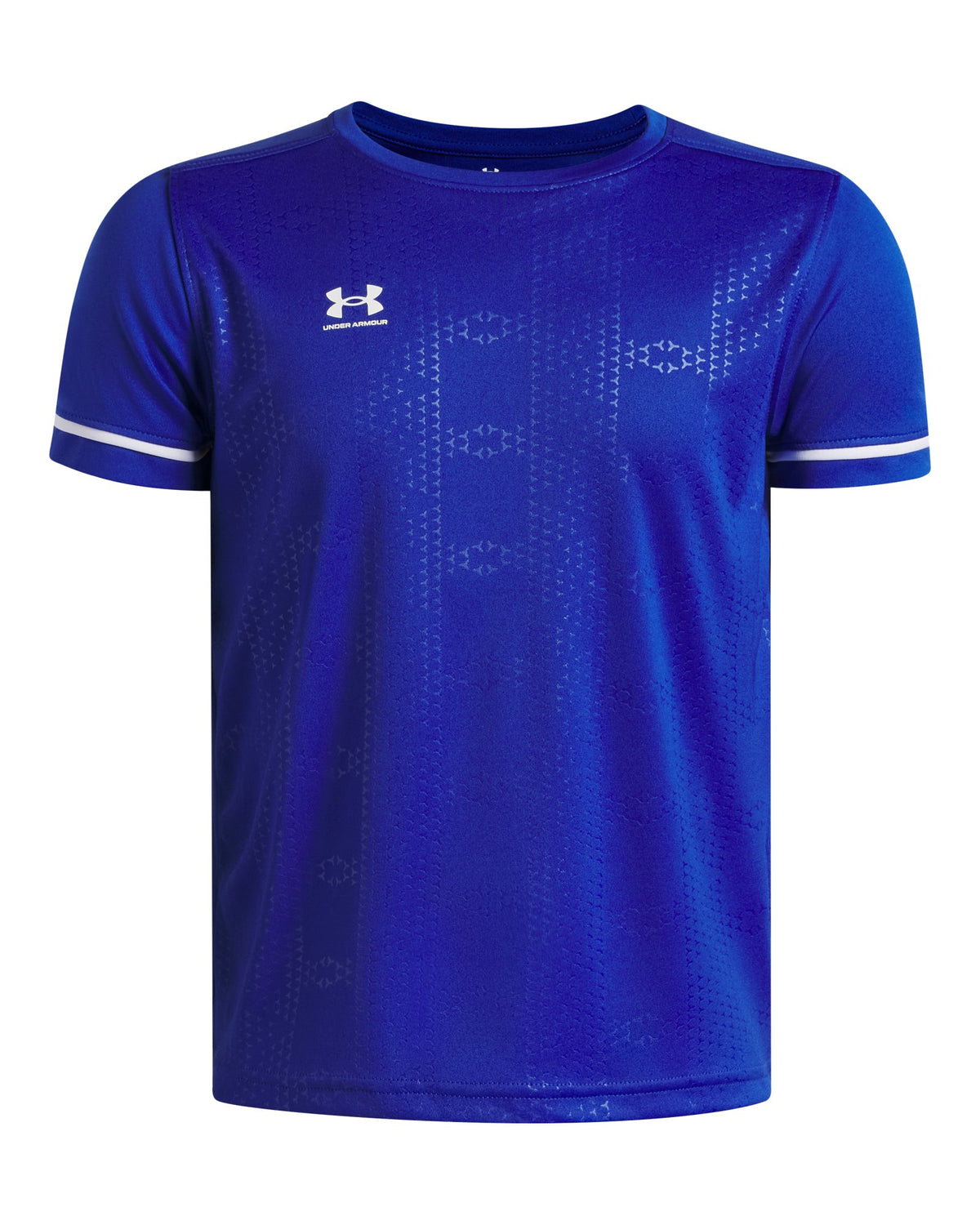 UA Challenger Stripe Boys' Short Sleeve Jersey - Blue