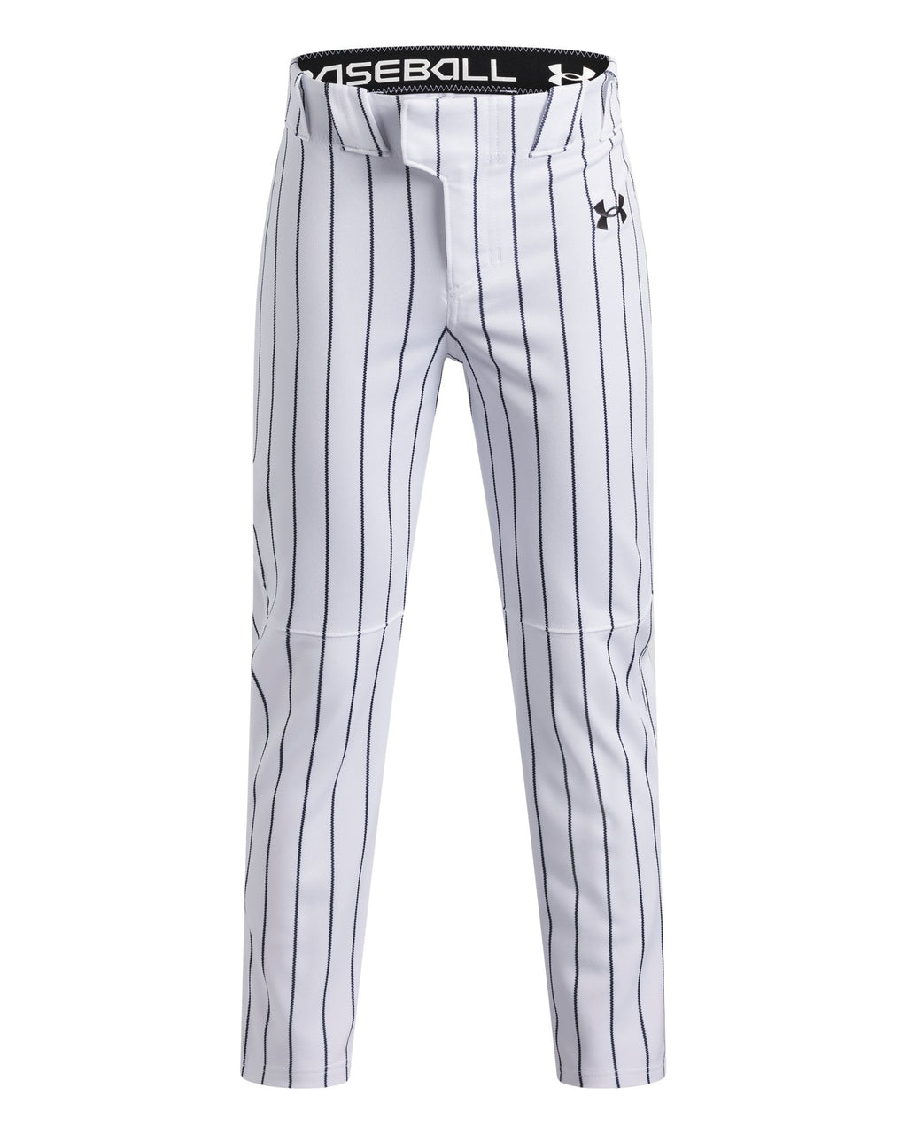 UA Utility Pro Pinstripe Tapered Boys' Baseball Pants - White