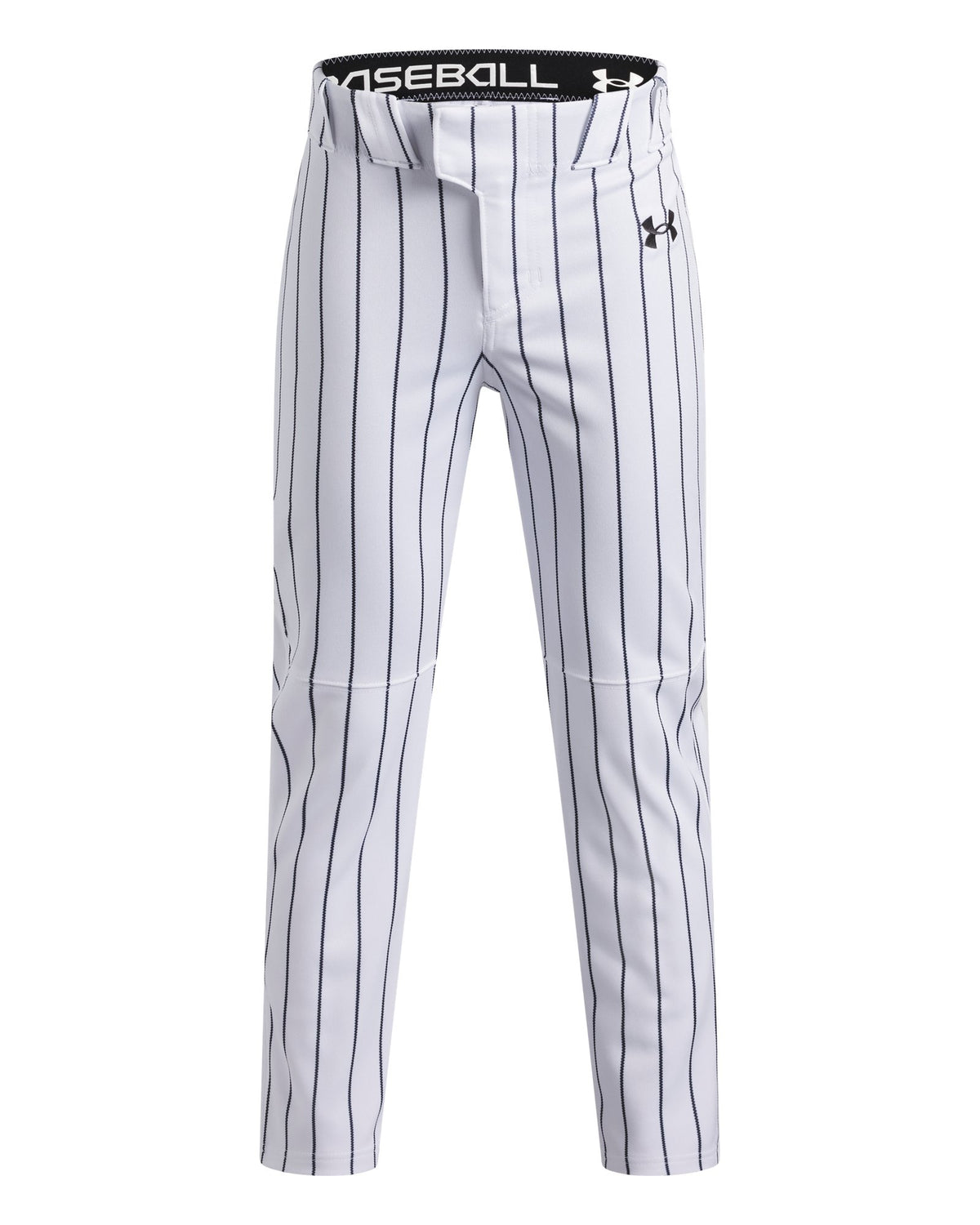 UA Utility Pro Pinstripe Tapered Boys' Baseball Pants - White